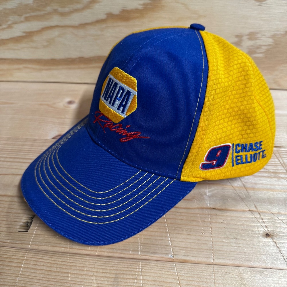 NAPA Racing Chase Elliott 9 NASCAR Hat Blue Yellow Adjustable Baseball Cap